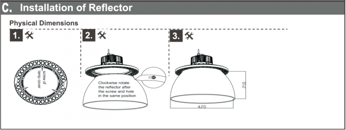 2020 sviluppi luminosità industriale 240W dell'alta luce della baia del UFO LED dell'apparecchio d'illuminazione IP65 l'alta