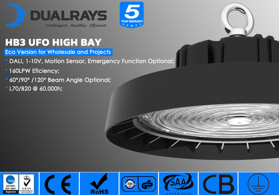 Luce industriale della baia del UFO di SMD3030 100W 150W 200W alta con la fusione sotto pressione dell'Al For Excellent Heat Dissipation