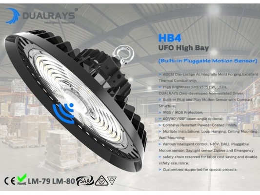 Alti CB SAA TUV GS 100W 150W 200W 240W del CE della luce della baia del UFO LED con il sensore di moto Pluggable