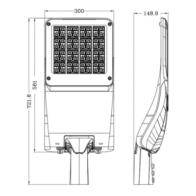 durata piano all'aperto IP66 e 50000hours dell'iluminazione pubblica di 150W LED