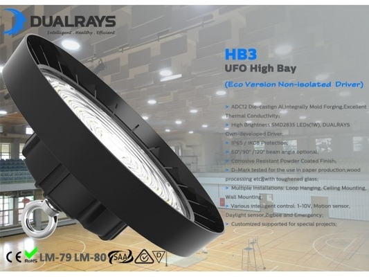 Luce della baia del UFO LED di AC100~240V l'alta muore sorgente luminosa 50/60Hz della fusion d'alluminio IP65 LUMILEDS