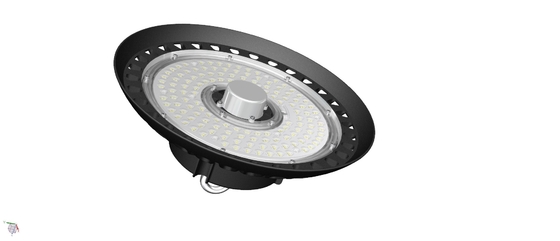 Luce 150W 140LPW della baia del UFO LED di decadimento della scarsa visibilità alta sviluppata nella catena del gancio del driver disponibile