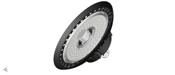 Luce 150W 140LPW della baia del UFO LED di decadimento della scarsa visibilità alta sviluppata nella catena del gancio del driver disponibile