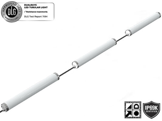 1.2m 40W IP69K IK10 TB6 Luce Tubolare LED Anto-UV Ammoniaca Per Stalle, Magazzini e Autolavaggi
