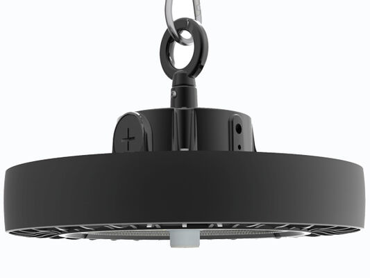 Lampada a LED UFO High Bay HB4H con interruttore DIP per alimentazione e 3CCT, 200W 150LPW, con installazione a sospensione ad anello e staffa