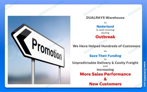 DUALRAYS Europe Stocking LED Lampada a prova di umidità Spedita direttamente dal magazzino olandese entro 3 giorni lavorativi e servizio post-vendita locale
