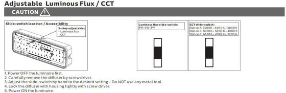 Lampada da portico a LED con testa sfusa da 8 W con 3 CCT e alimentazione commutabile