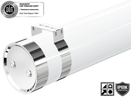 DUALRAYS LIGHTING Faro tubolare marino MTB6 LED IP66 IP69K IK10 Protezione realizzata con materiali non corrosivi di alta qualità: PMMA, policarbonato e acciaio inossidabile 304/316