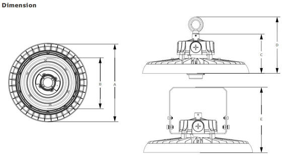 Alimentazione commutabile tramite DIP HB3 e luce Highbay LED UFO 3CCT con driver SOSEN / Meanwell / PHILIPS Servizio post-vendita opzionale in Europa