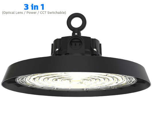 Apparecchi industriali standard europei personalizzati regolabili 3CCT 100w 150w 200w DUALRAYS LIGHTING HB5 UFO per microonde High Bay Light in alluminio IP65