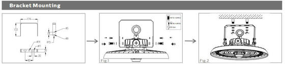 Lega di alluminio della luce 100W della baia del UFO LED di dissipazione di calore alta