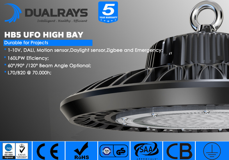 Dualrays ha condotto l'alta serie 200W 140LPW della luce HB5 della baia per l'industriale delle stazioni del tributo della strada principale