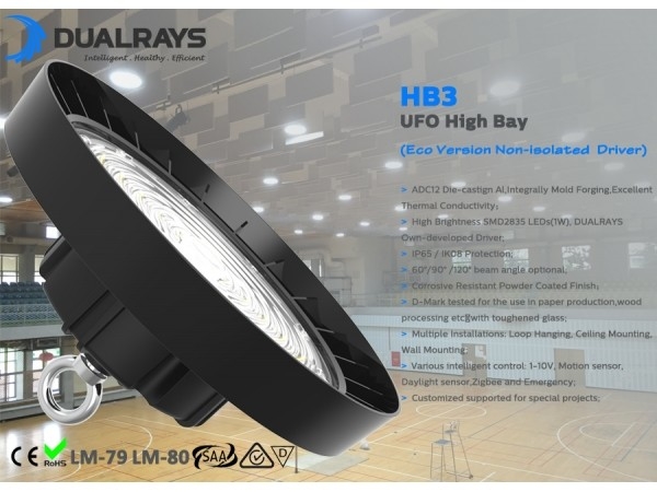 Buona luce Bell 100W 140LPW IP65 della baia del UFO di dissipazione di calore alta 50000 ore di durata